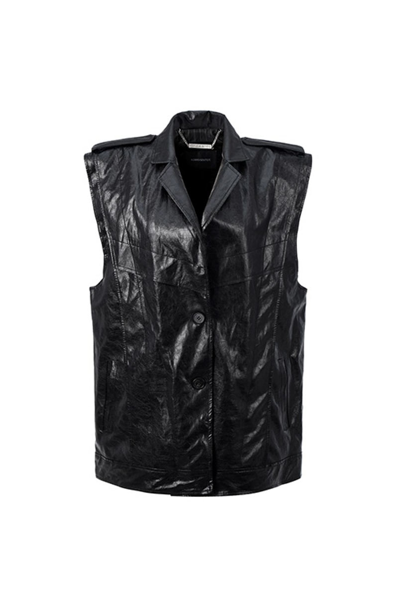 Kang Sisters 24 Long Leather Vest